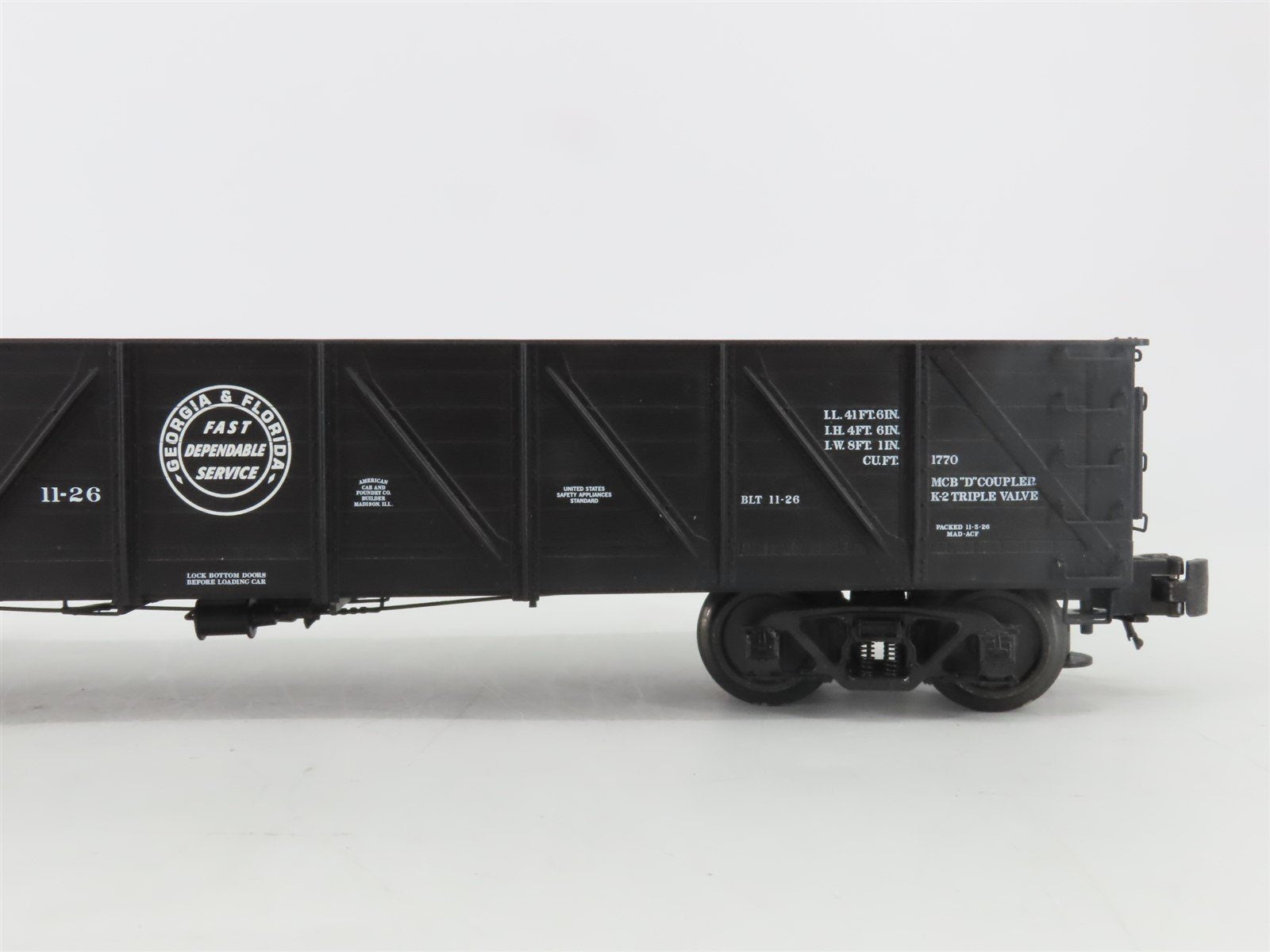 O Gauge 3-Rail Atlas 8814-1 G&F Georgia & Florida 40' Composite Gondola #6001
