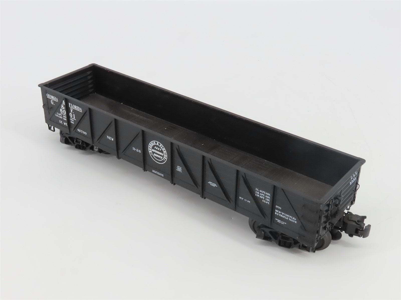 O Gauge 3-Rail Atlas 8814-1 G&F Georgia & Florida 40' Composite Gondola #6001