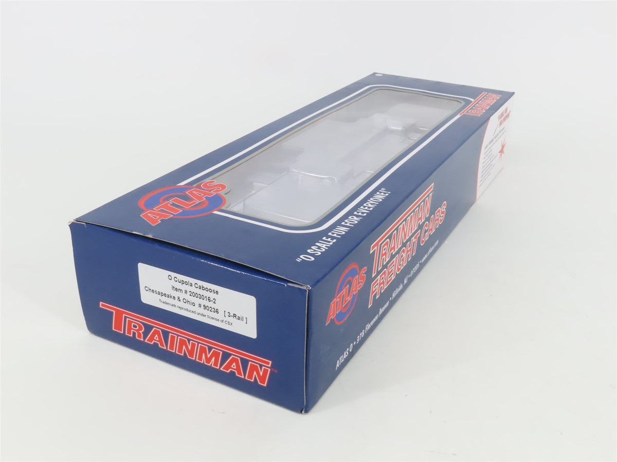 O Gauge 3-Rail Atlas Trainman 2003016-2 C&amp;O Cupola Caboose #90236 w/ Lights