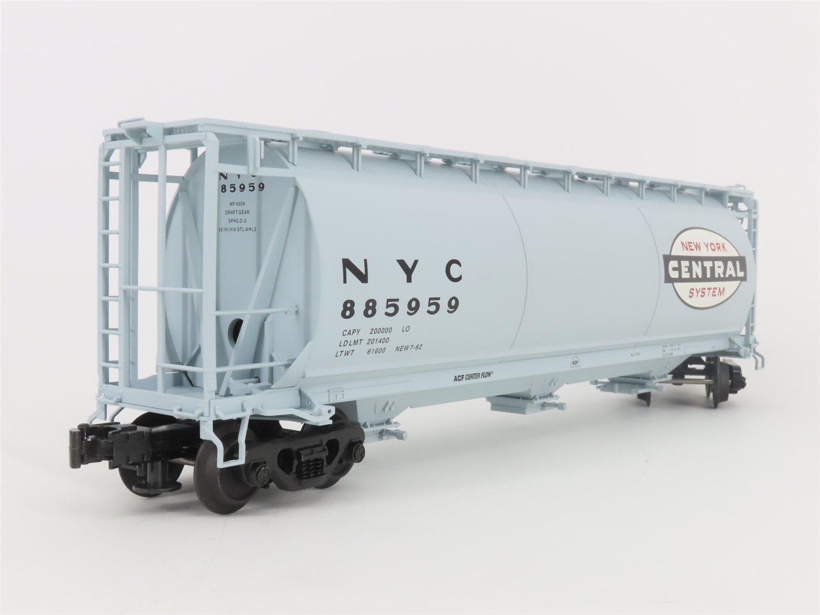 O Gauge 3-Rail Atlas 6308-1 NYC New York Central 3-Bay Cylindrical Hopper 885959