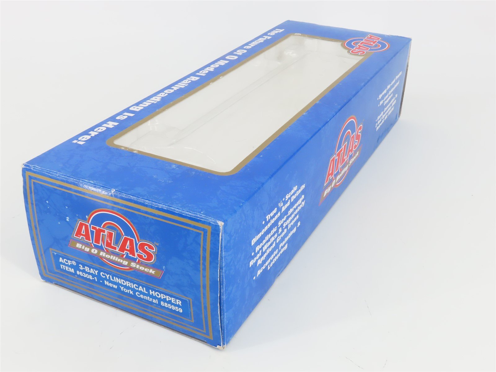 O Gauge 3-Rail Atlas 6308-1 NYC New York Central 3-Bay Cylindrical Hopper 885959