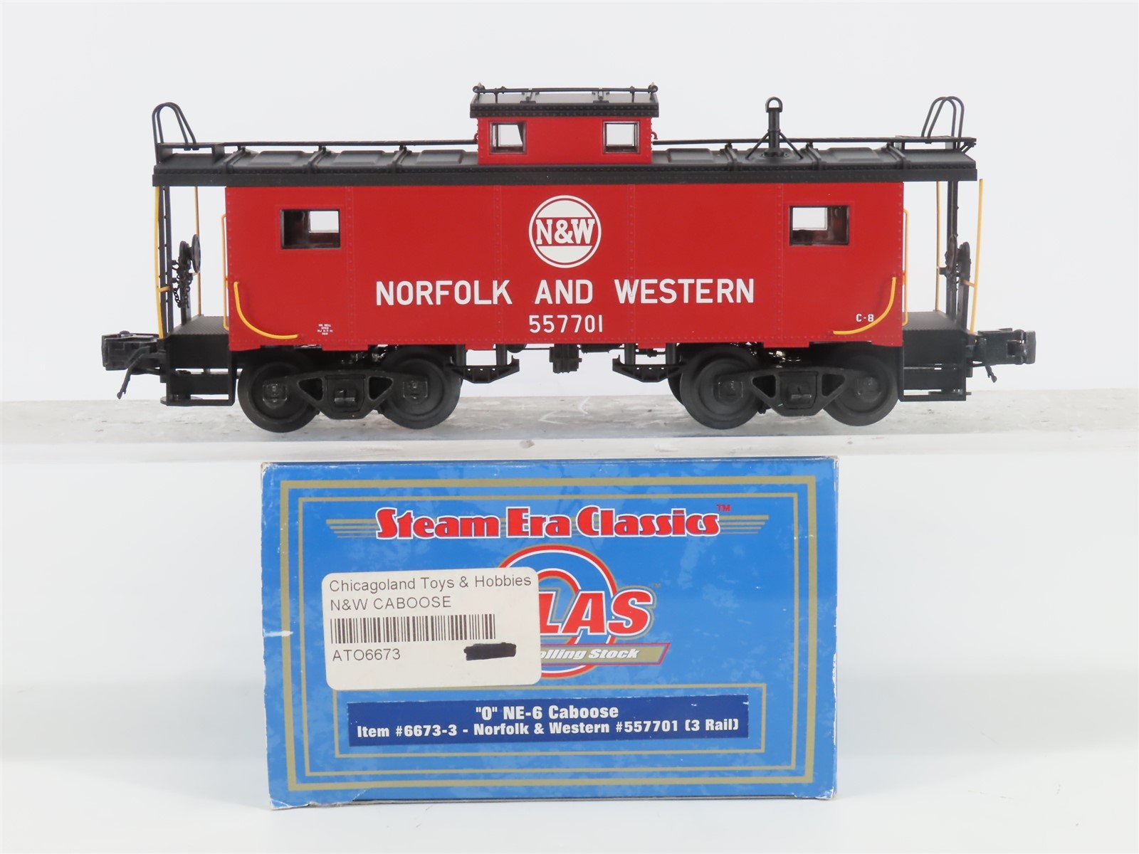 O Gauge 3-Rail Atlas 6673-3 N&W Norfolk & Western NE-6 Caboose #557701