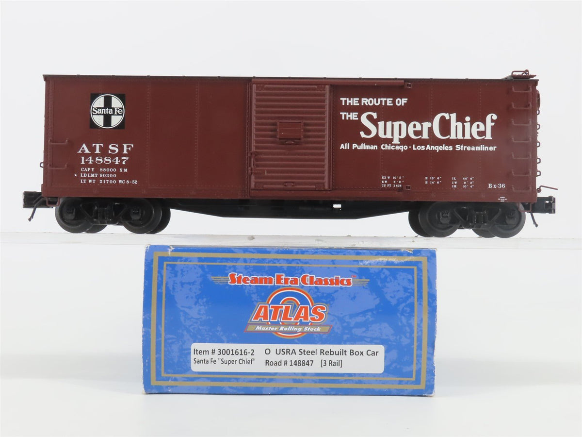 O Gauge 3-Rail Atlas 3001616-2 ATSF Super Chief Steel Rebuilt Box Car #148847