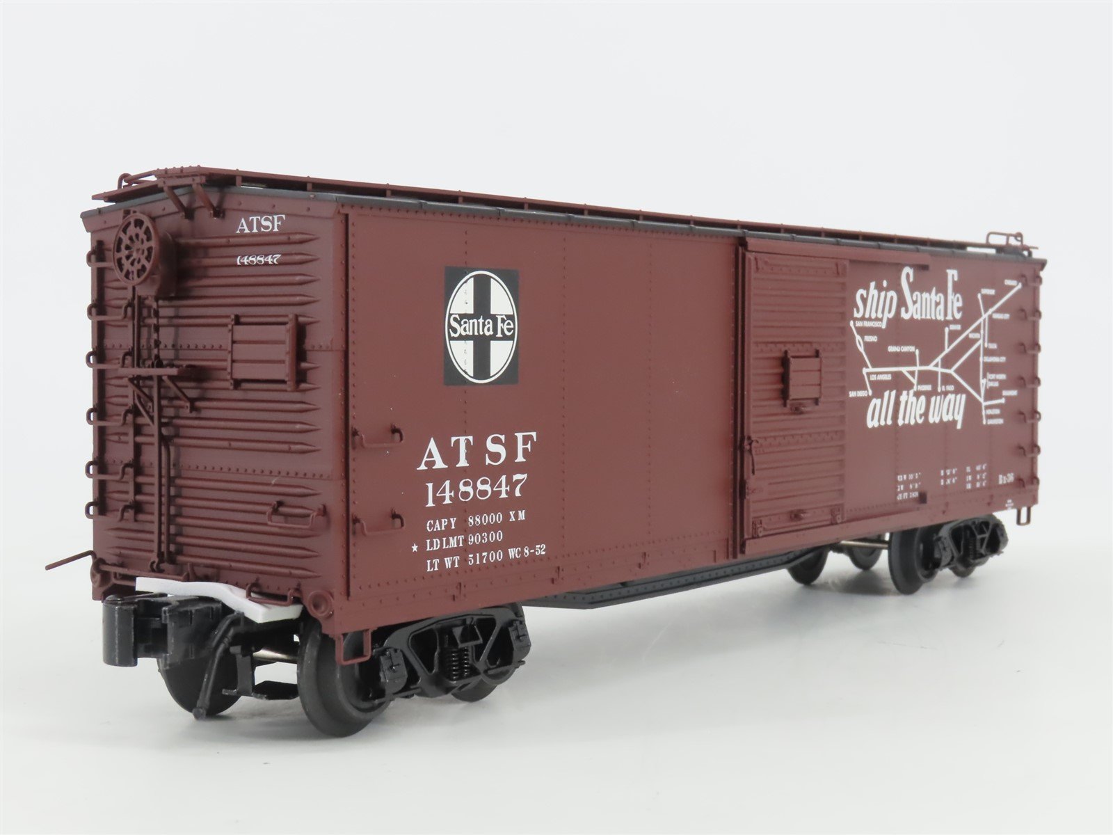 O Gauge 3-Rail Atlas 3001616-2 ATSF Super Chief Steel Rebuilt Box Car #148847