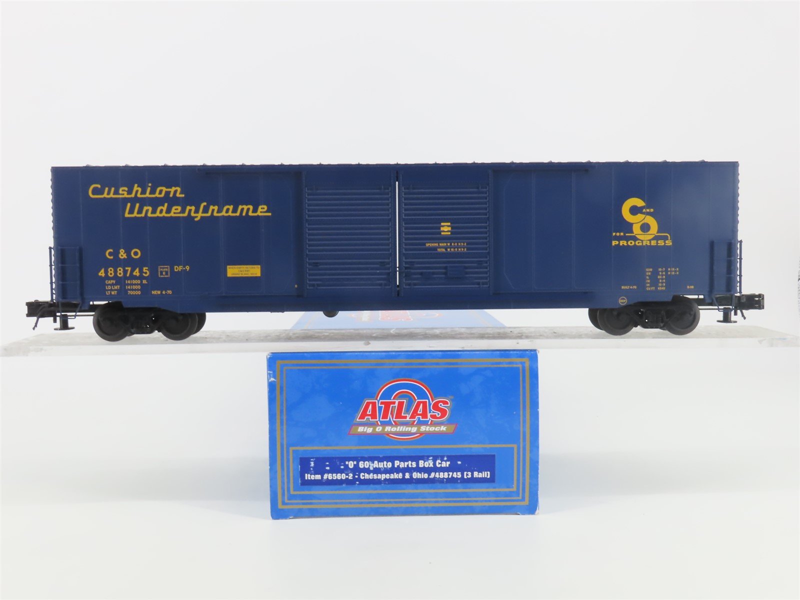 O Gauge 3-Rail Atlas 6560-2 C&O Chesapeake & Ohio 60' Auto Parts Box Car #488745