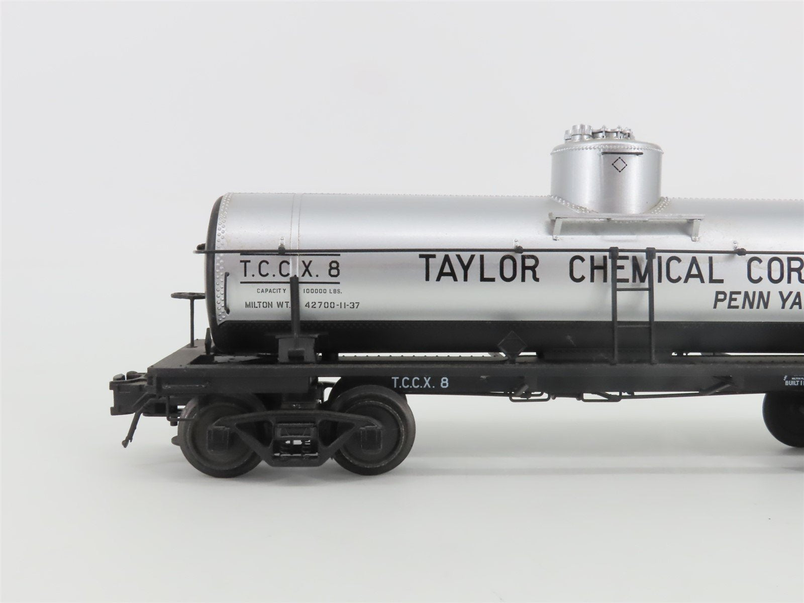 O Gauge 3-Rail Atlas 8671-1 TCCX Taylor Chemical Corp. Single Dome Tank Car #8