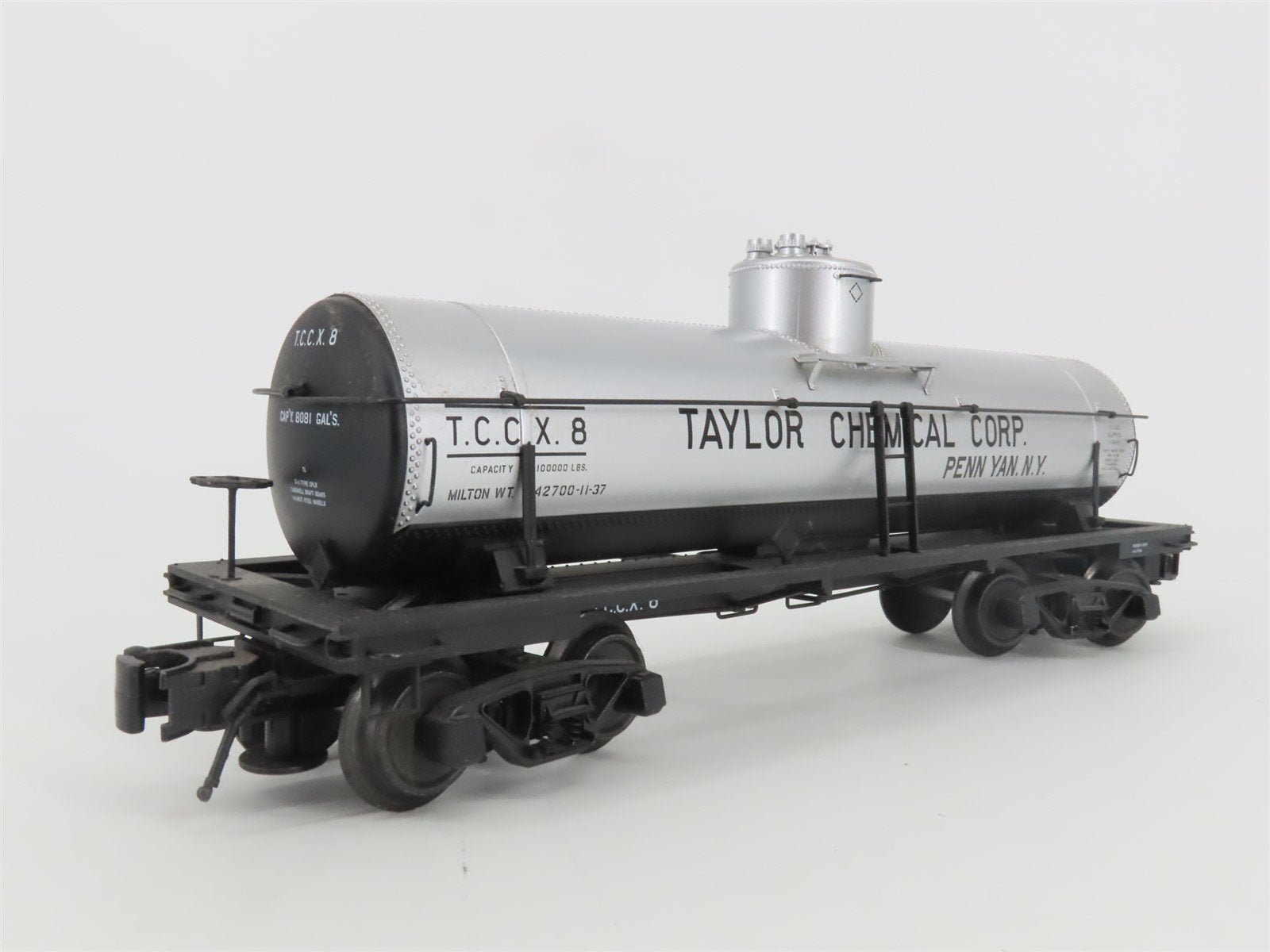 O Gauge 3-Rail Atlas 8671-1 TCCX Taylor Chemical Corp. Single Dome Tank Car #8