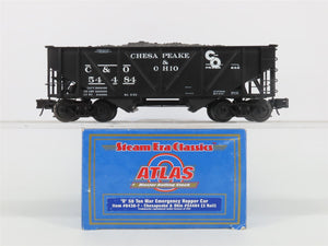 O Gauge 3-Rail Atlas 6438-7 C&O 50-Ton War Emergency 2-Bay Hopper #54484 w/ Load