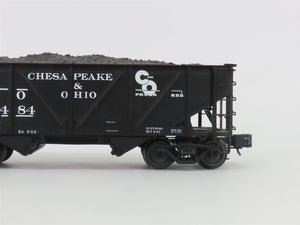 O Gauge 3-Rail Atlas 6438-7 C&O 50-Ton War Emergency 2-Bay Hopper #54484 w/ Load
