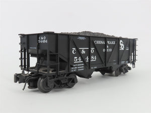 O Gauge 3-Rail Atlas 6438-7 C&O 50-Ton War Emergency 2-Bay Hopper #54484 w/ Load