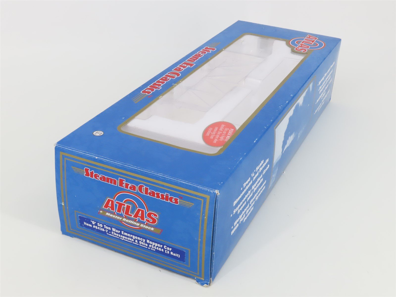 O Gauge 3-Rail Atlas 6438-7 C&O 50-Ton War Emergency 2-Bay Hopper #54484 w/ Load