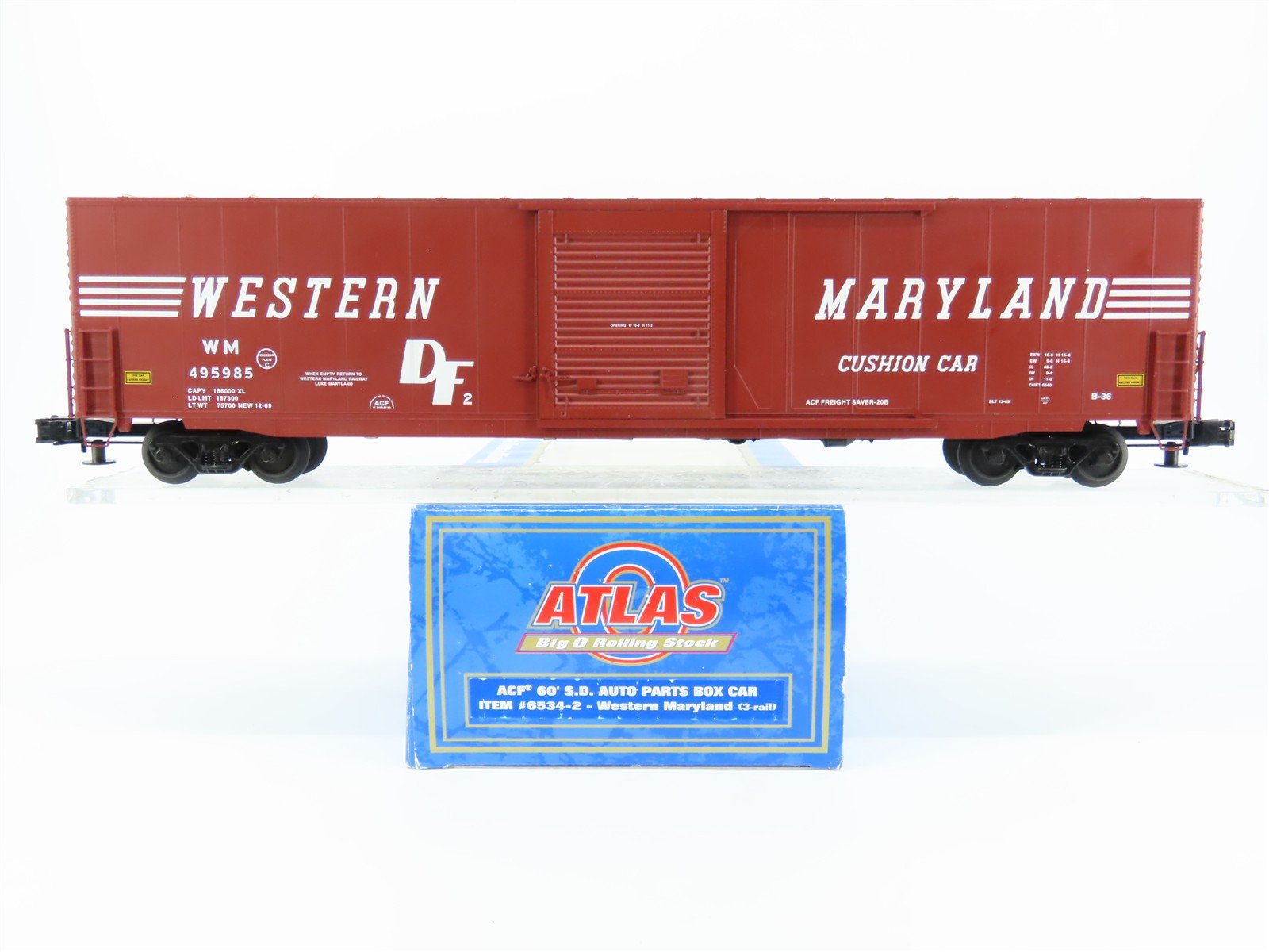 O Gauge 3-Rail Atlas 6534-2 WM Western Maryland 60' Auto Parts Box Car #495985