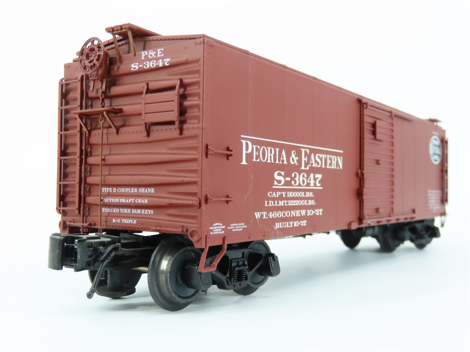 O Gauge 3-Rail Atlas LE 8786-1 NYC Peoria & Eastern Steel 1923 Box Car #S-3647