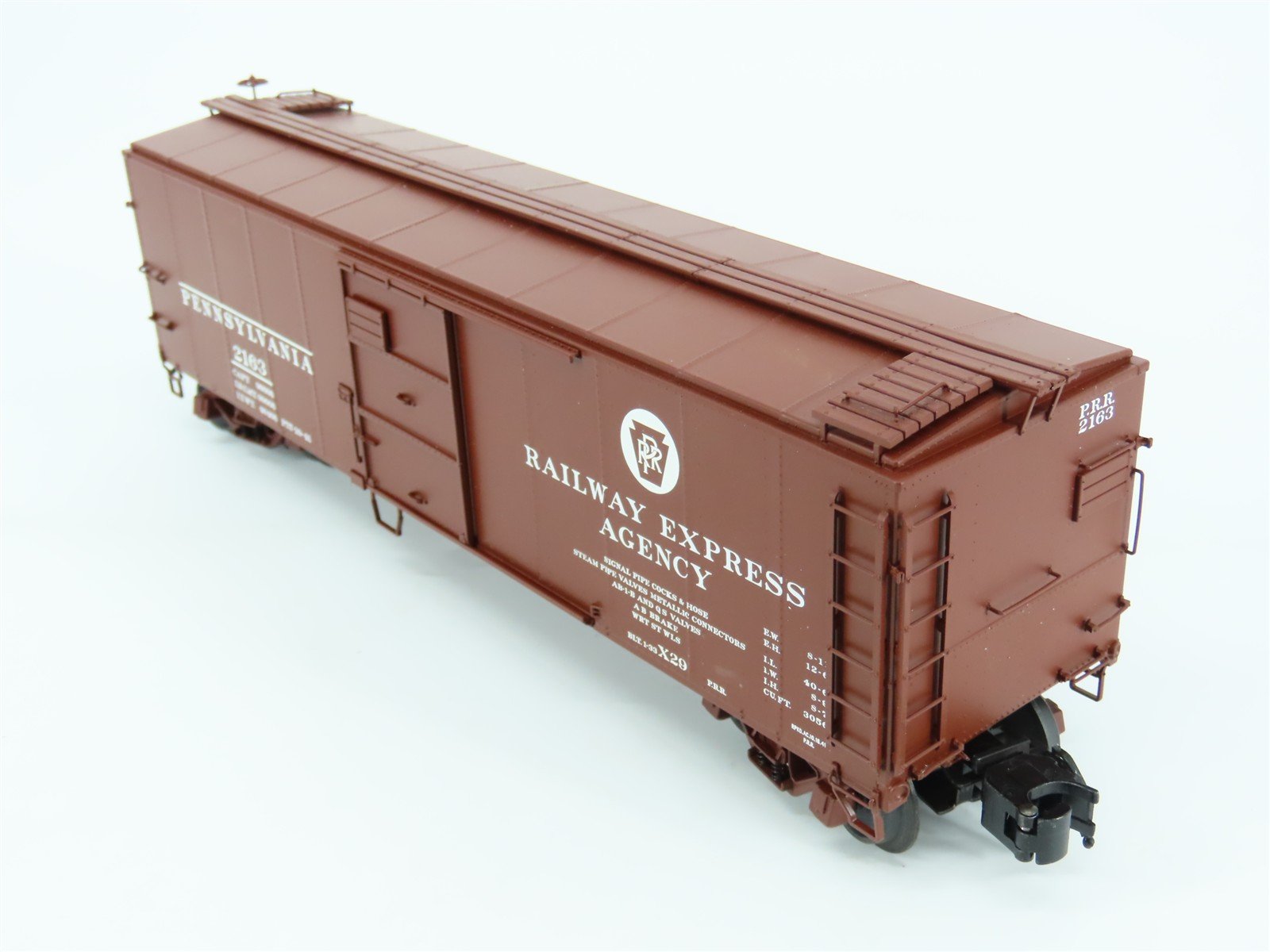 O Gauge 3-Rail Atlas 3001907-3 PRR Pennsylvania REA 40' Steel Box Car #2163