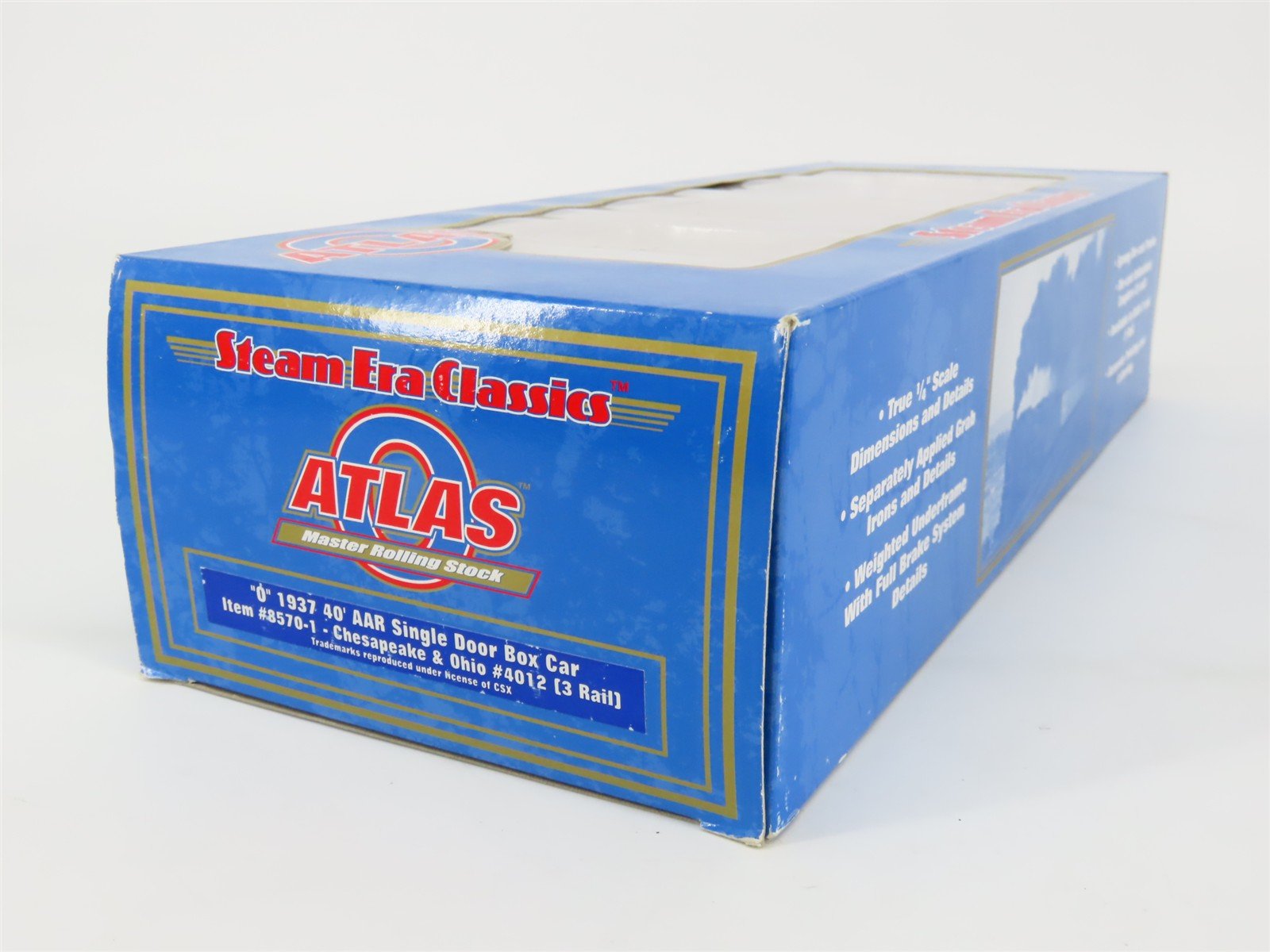 O Gauge 3-Rail Atlas 8570-1 C&O Chesapeake & Ohio 40' Single Door Box Car #4012