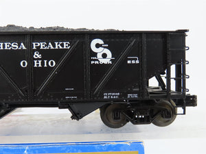 O Gauge 3-Rail Atlas 6438-1 C&O Re-Built War Emergency 2-Bay Hopper 53227 w/Load