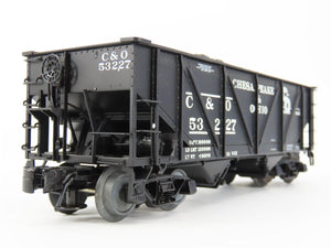 O Gauge 3-Rail Atlas 6438-1 C&O Re-Built War Emergency 2-Bay Hopper 53227 w/Load