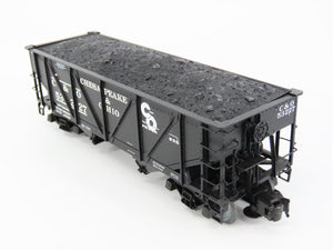 O Gauge 3-Rail Atlas 6438-1 C&O Re-Built War Emergency 2-Bay Hopper 53227 w/Load