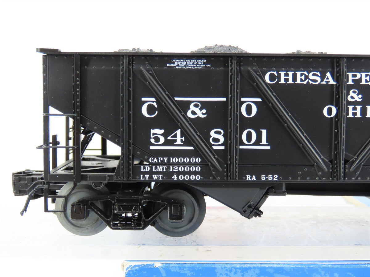 O Gauge 3-Rail Atlas 6438-4 C&amp;O Re-Built War Emergency 2-Bay Hopper 54801 w/Load