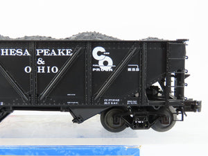 O Gauge 3-Rail Atlas 6438-4 C&O Re-Built War Emergency 2-Bay Hopper 54801 w/Load