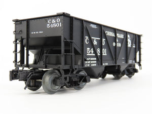 O Gauge 3-Rail Atlas 6438-4 C&O Re-Built War Emergency 2-Bay Hopper 54801 w/Load