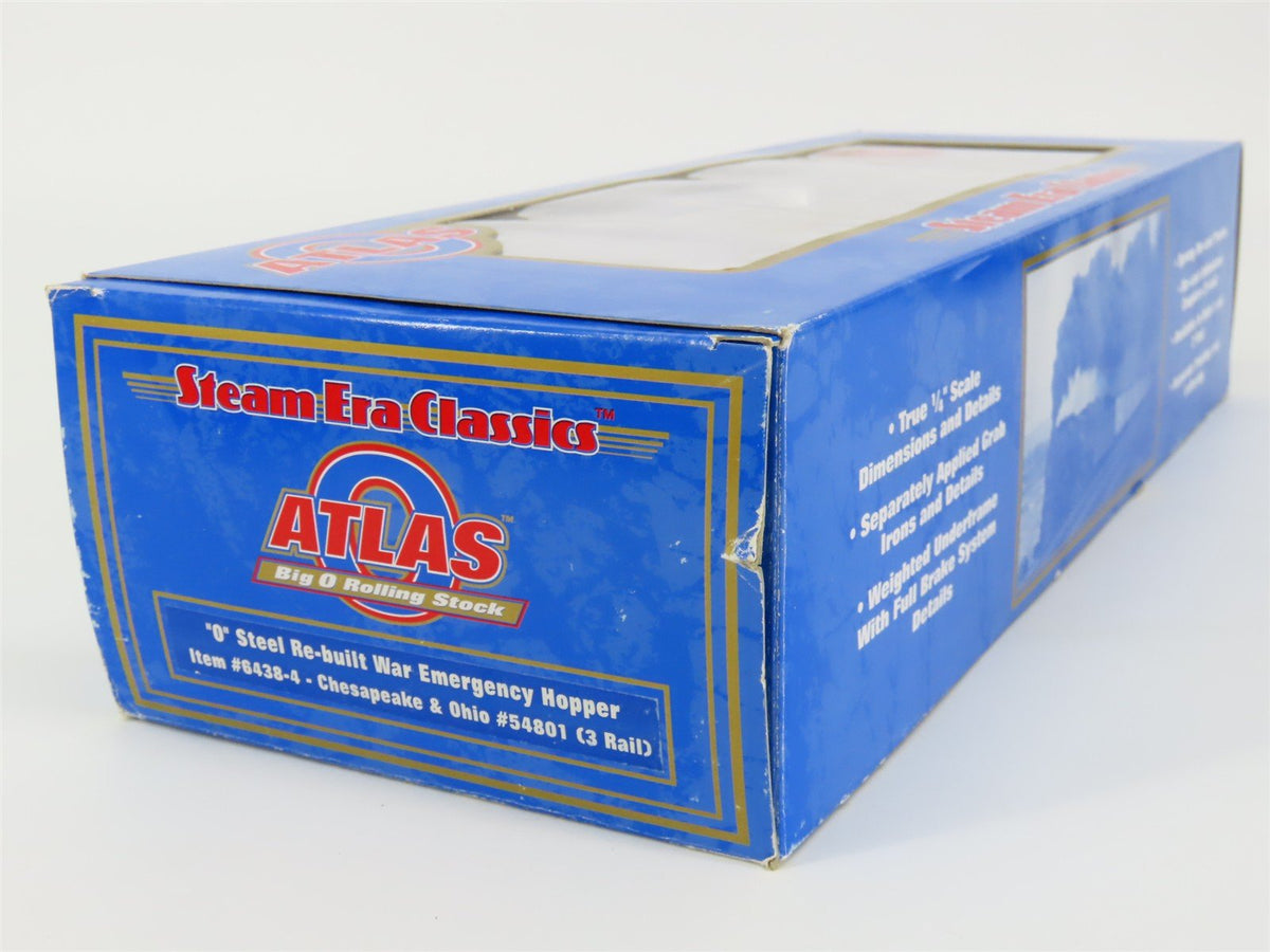 O Gauge 3-Rail Atlas 6438-4 C&amp;O Re-Built War Emergency 2-Bay Hopper 54801 w/Load