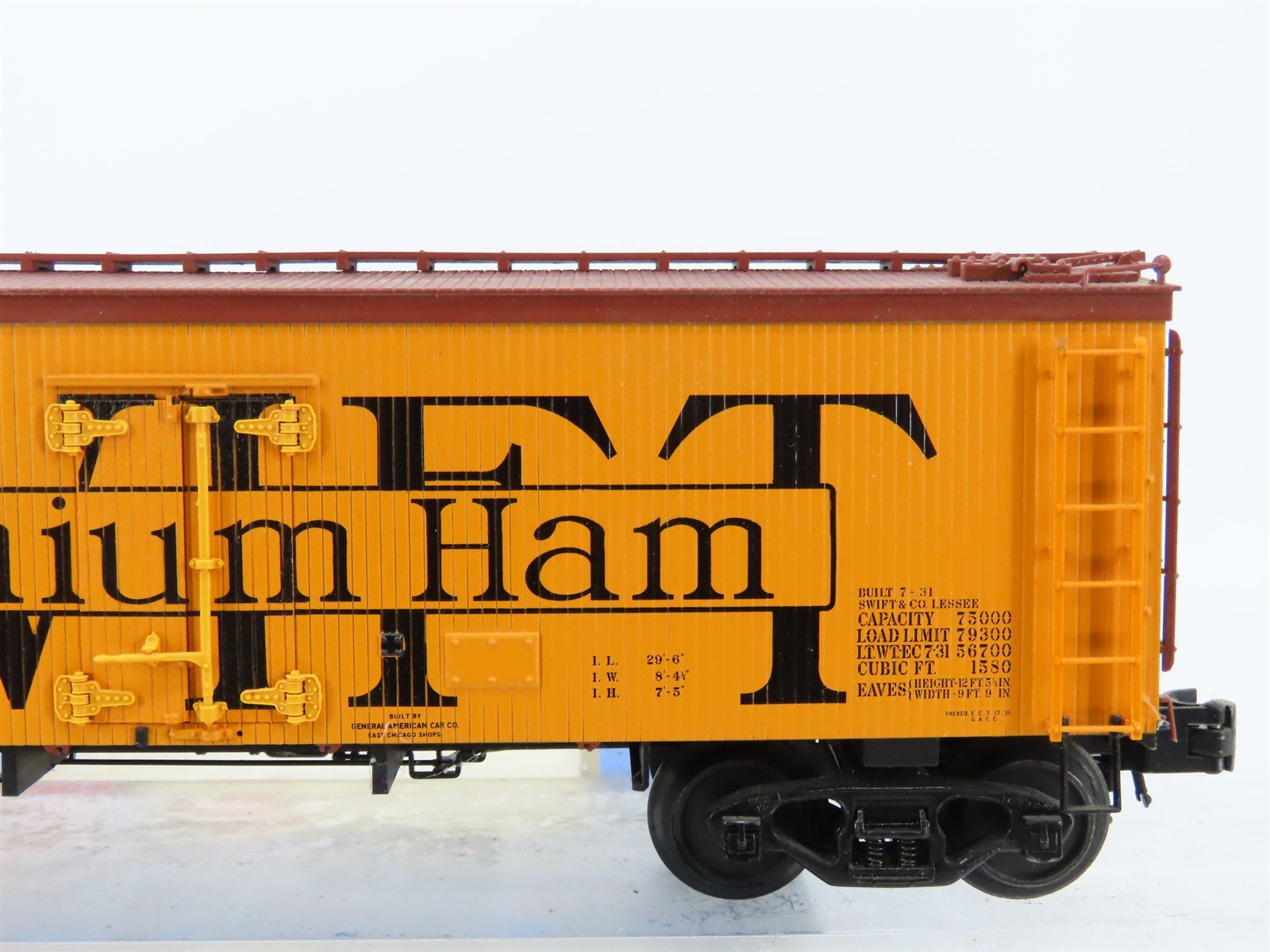 O Gauge 3-Rail Atlas 8054-2 SRL Swift Premium Ham 36' Wood Reefer #1944