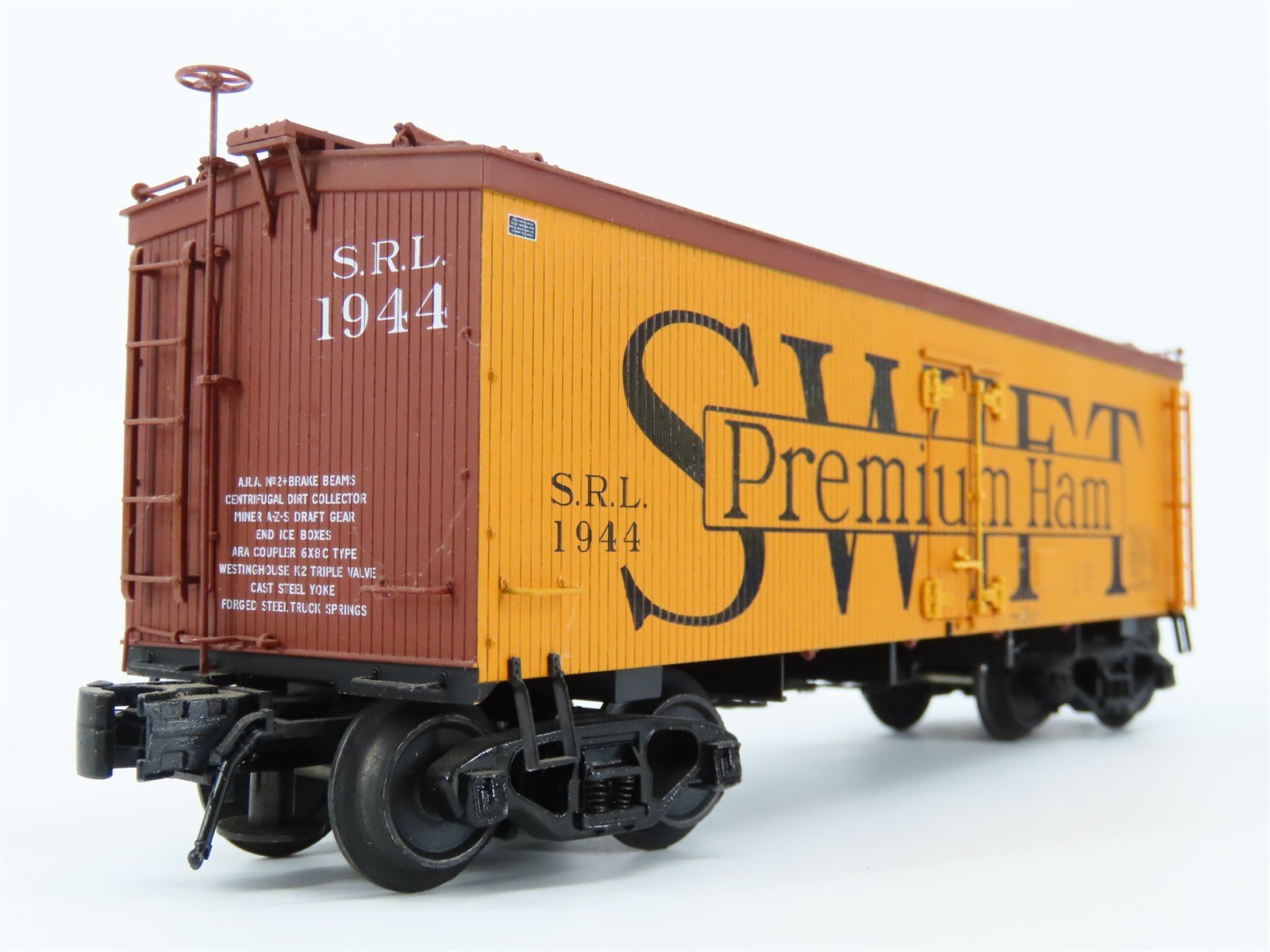 O Gauge 3-Rail Atlas 8054-2 SRL Swift Premium Ham 36' Wood Reefer #1944