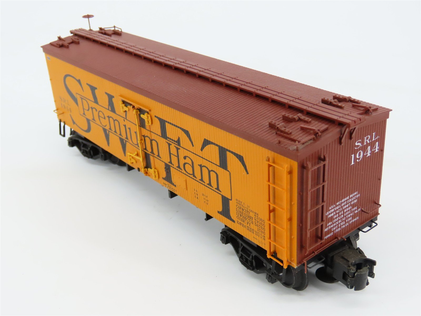 O Gauge 3-Rail Atlas 8054-2 SRL Swift Premium Ham 36' Wood Reefer #1944