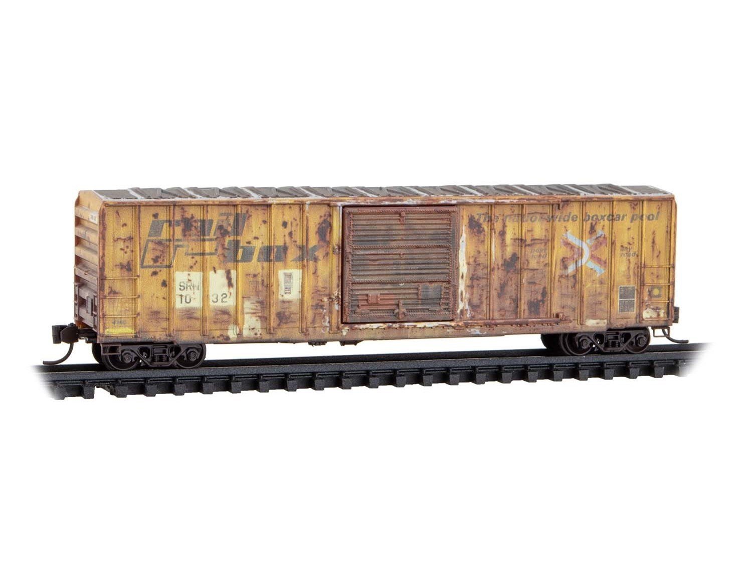 N Scale Micro-Trains MTL 02544444 SRN/ex-Railbox 50' Box Car #1032 - Weathered
