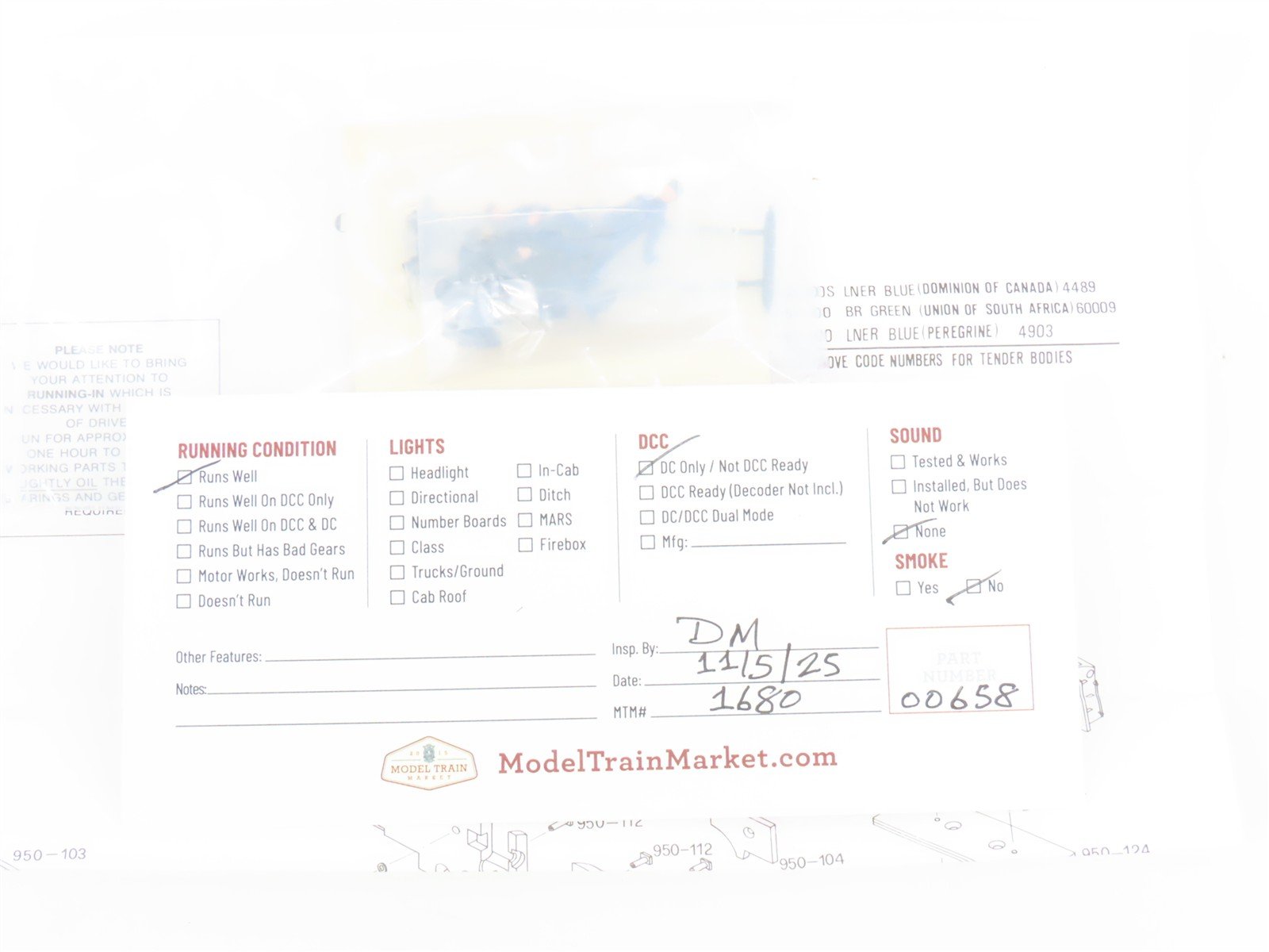 OO Bachmann Branchline LNER 4-6-2 Steam Locomotive #4489 