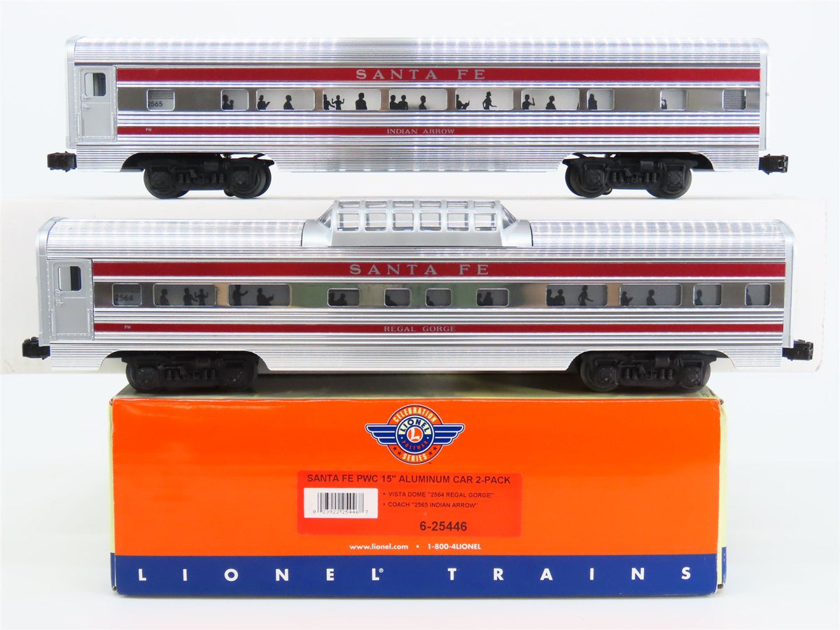 O Gauge 3-Rail Lionel 6-25446 ATSF Santa Fe Aluminum Passenger 2-Car Set