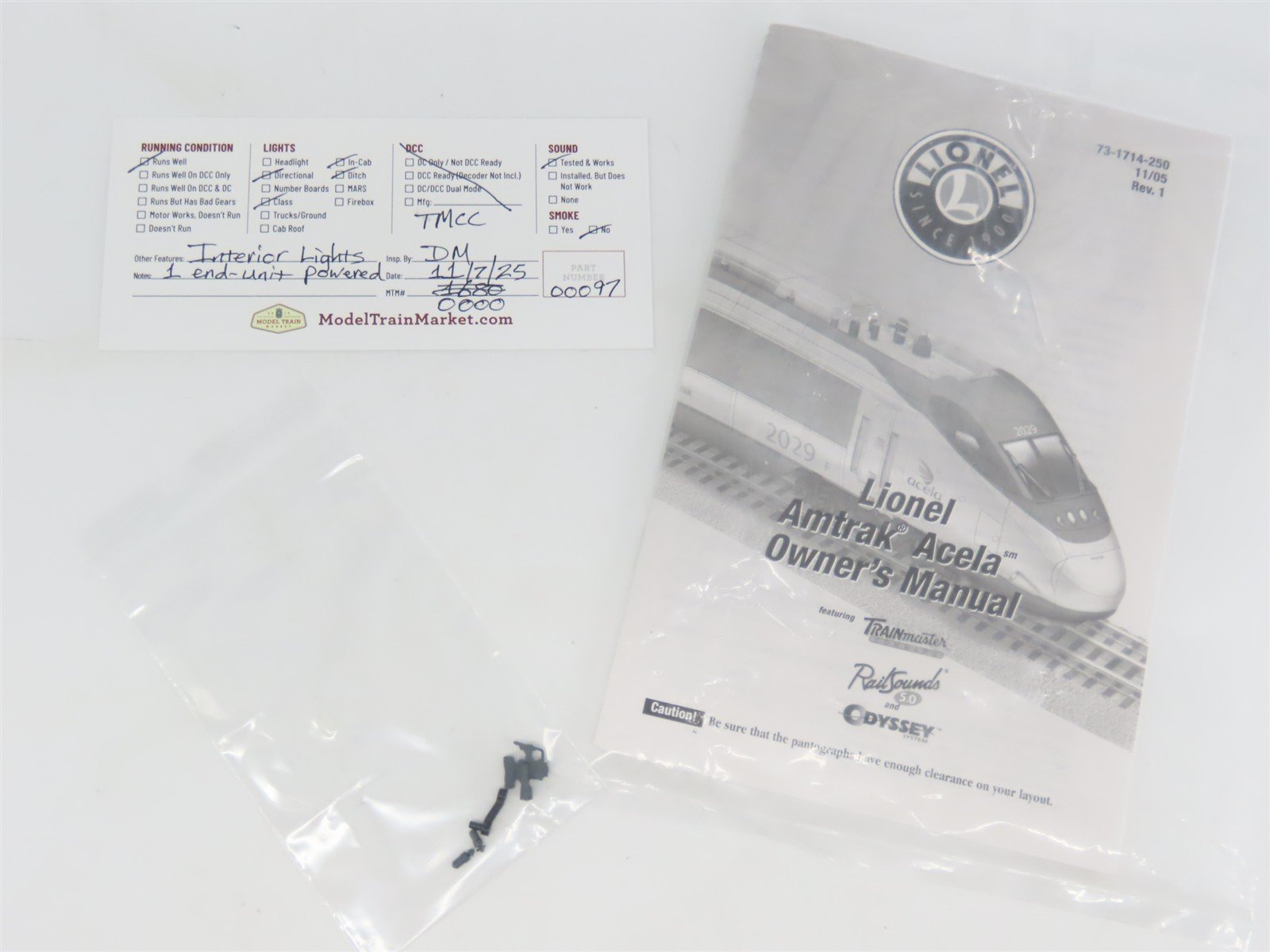 O 3-Rail Lionel 6-31714 AMTK Amtrak Acela Electric Passenger Set w/ TMCC & Sound