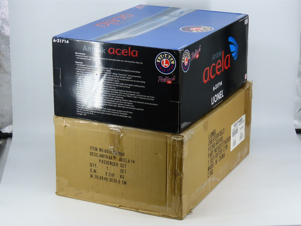 O 3-Rail Lionel 6-31714 AMTK Amtrak Acela Electric Passenger Set w/ TMCC &amp; Sound