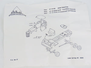 HO 1/87 On-Trak 5041 Undecorated 1947 International Semi Tractor Vehicle Kit