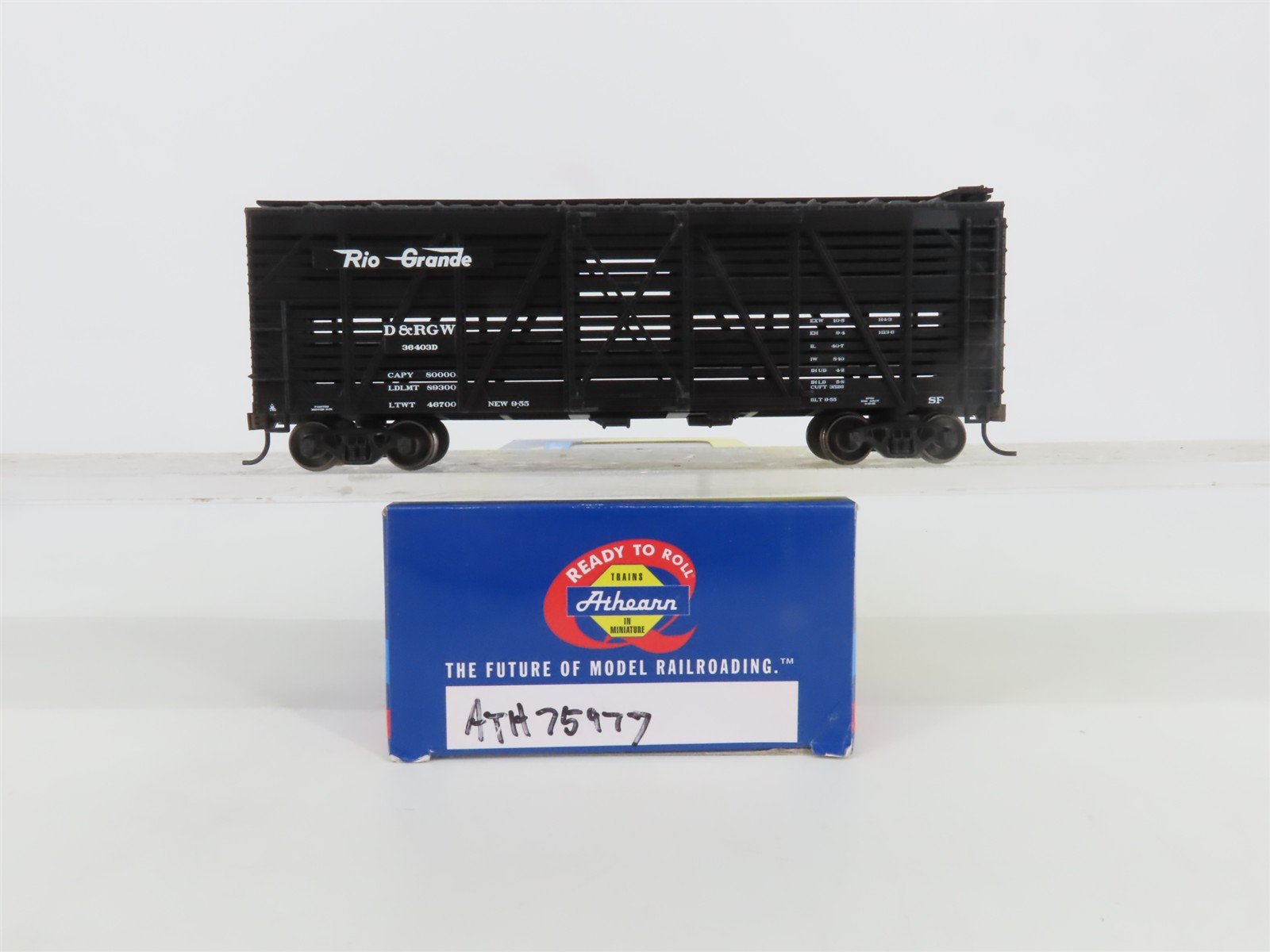 HO Scale Athearn 75977 D&RGW Rio Grande Railroad Stock Car #36403D