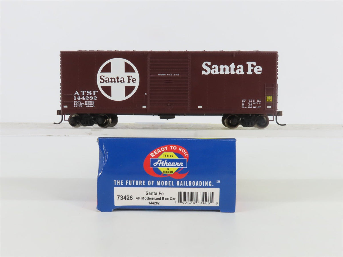 HO Scale Athearn 73426 ATSF Santa Fe Railroad 40&#39; Modernized Box Car #144282
