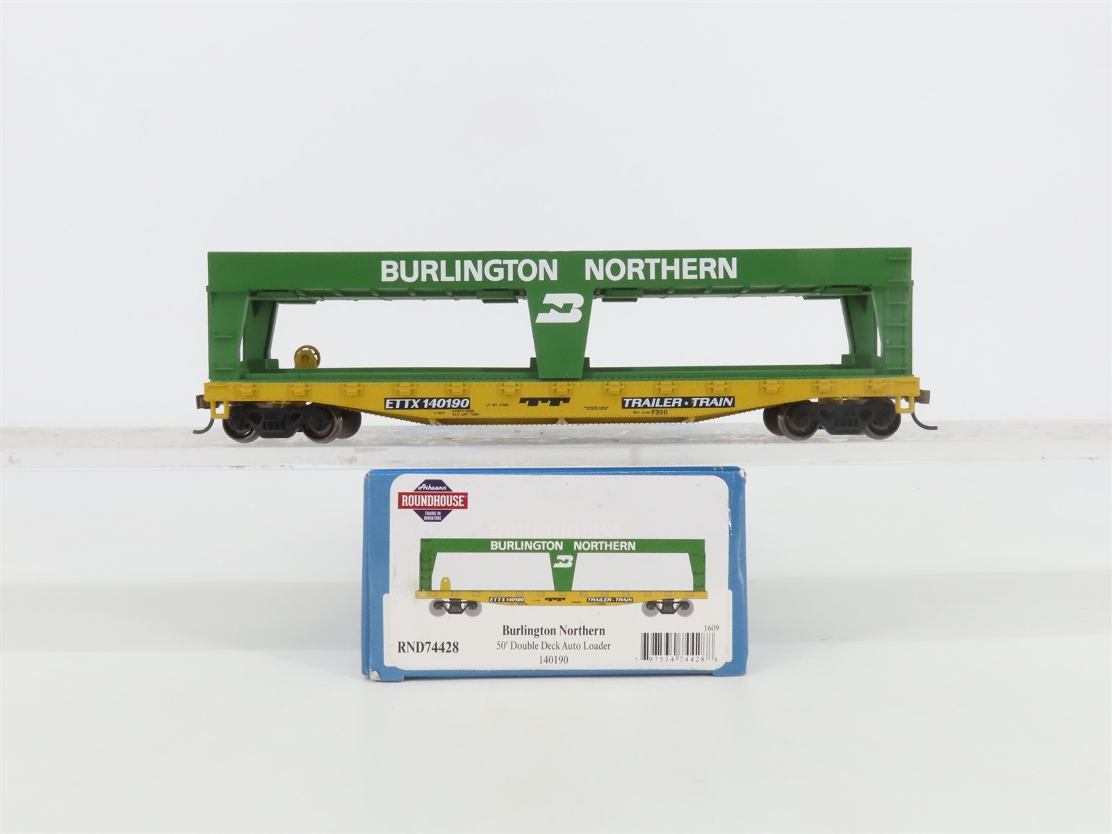 HO Athearn Roundhouse RND74428 ETTX Burlington Northern 50' Auto Loader #140190