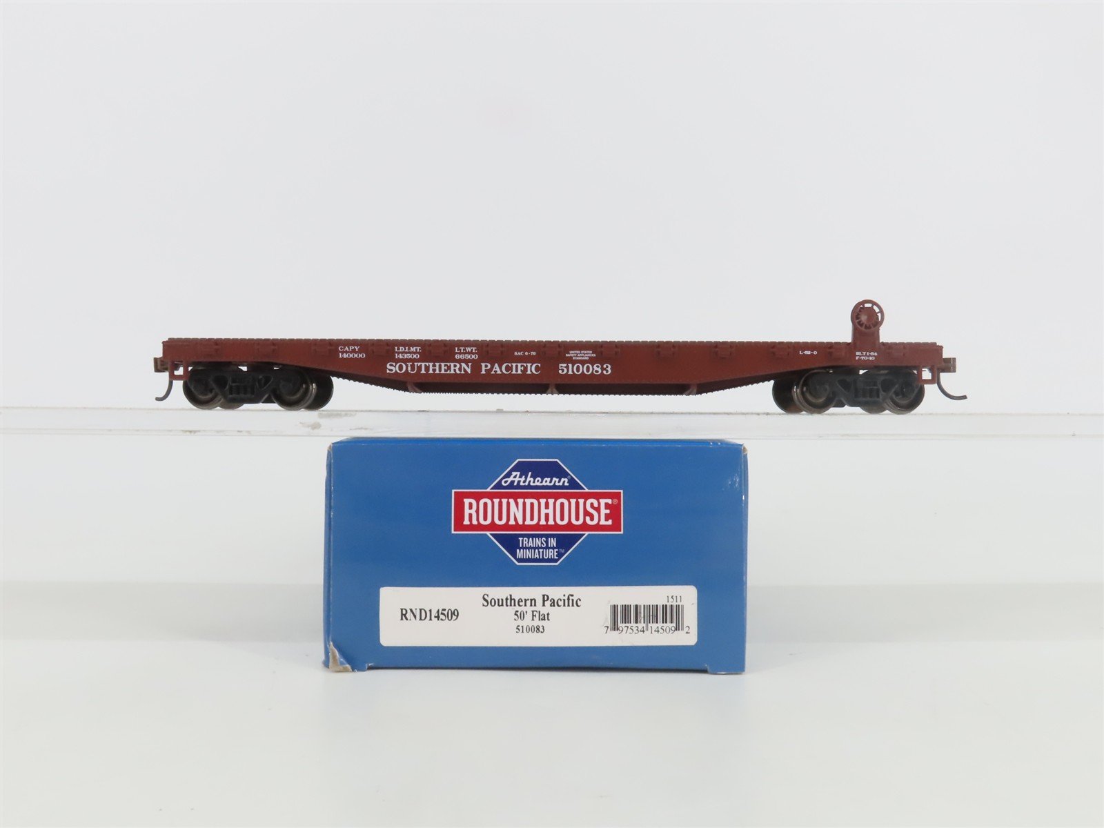 HO Scale Athearn Roundhouse RND14509 SP Southern Pacific 50' Flat Car #510083
