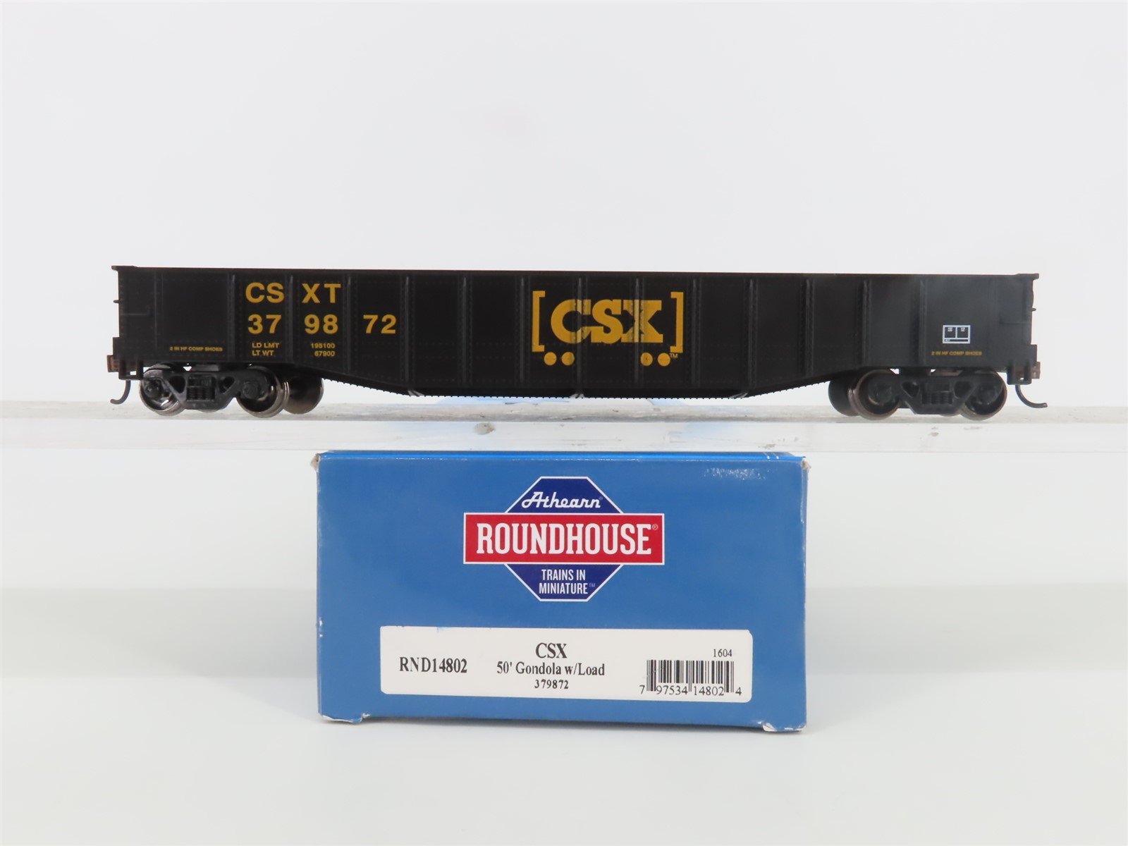 HO Scale Athearn Roundhouse RND14802 CSXT 50' Gondola #379872 w/ Load