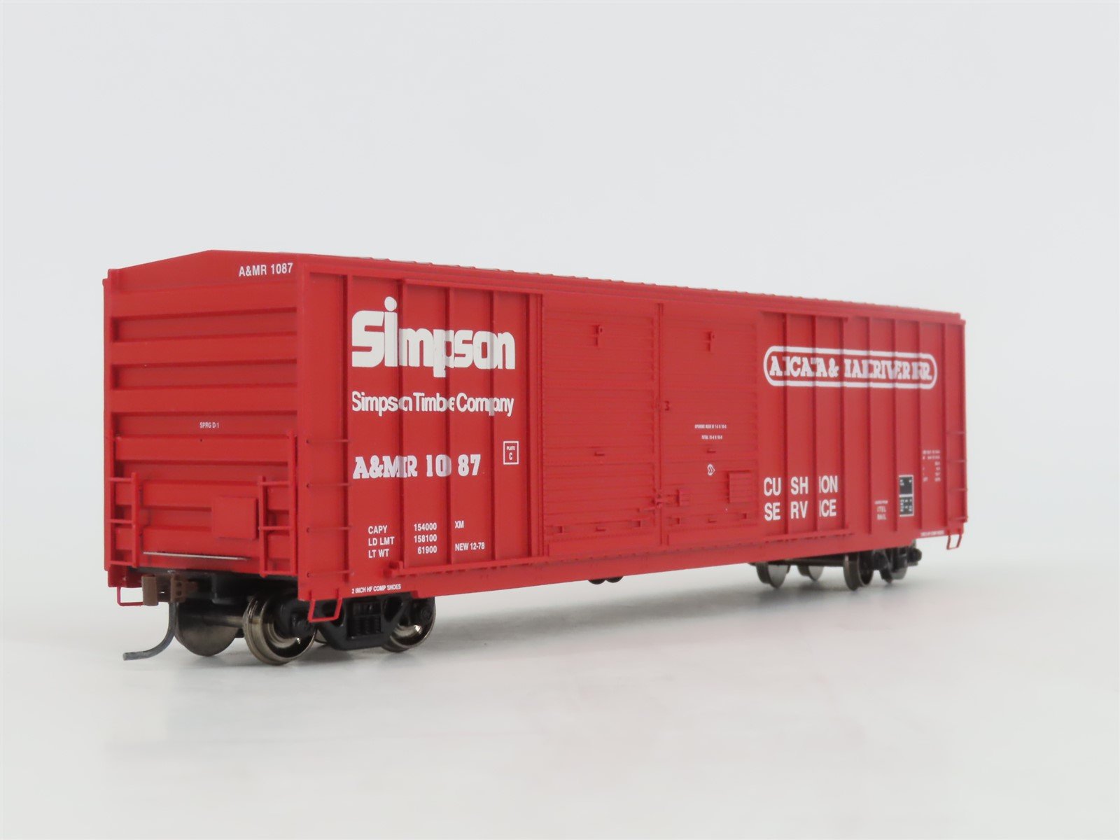 HO Scale Athearn 98403 A&MR Arcata & Mad River 50' Double Door Box Car #1087