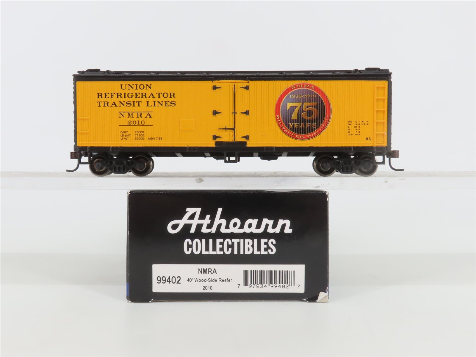 HO Scale Athearn Collectibles 99402 NMRA 75 Years 40' Wood Side Reefer #2010