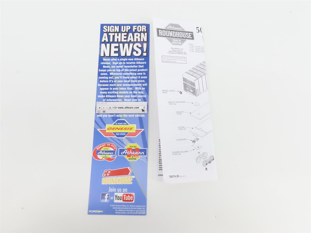 HO Scale Athearn Roundhouse RND14909 BNSF Railway 50&#39; Plug Door Box Car #726211