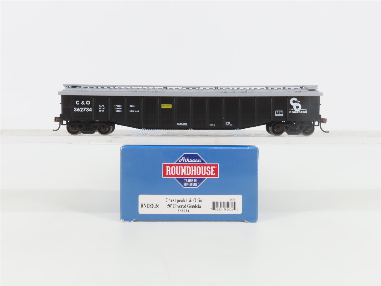 HO Scale Athearn Roundhouse RND82036 C&O Chesapeake & Ohio 50' Gondola #362734