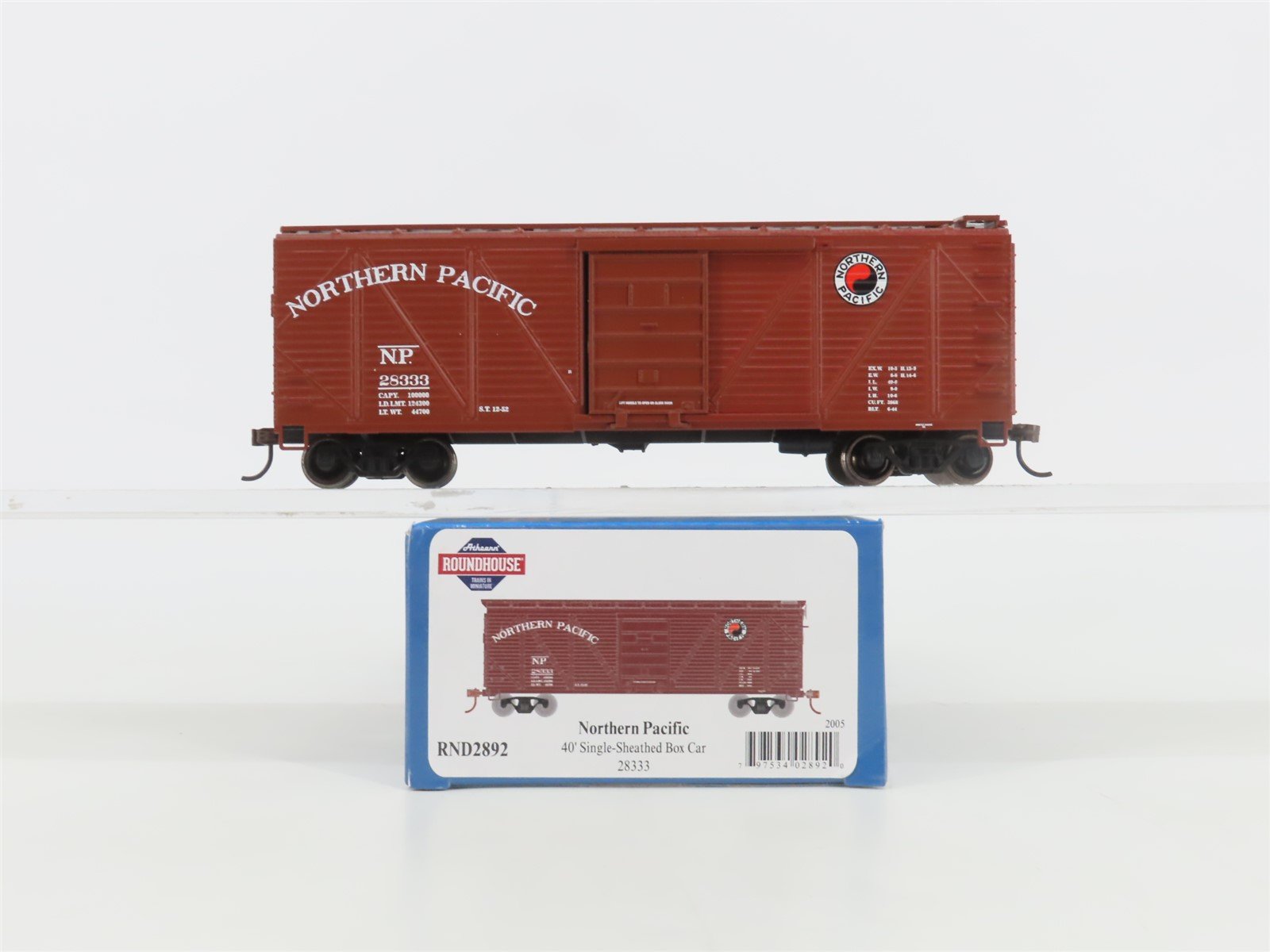 HO Scale Athearn Roundhouse RND2892 NP Northern Pacific 40' Box Car #28333