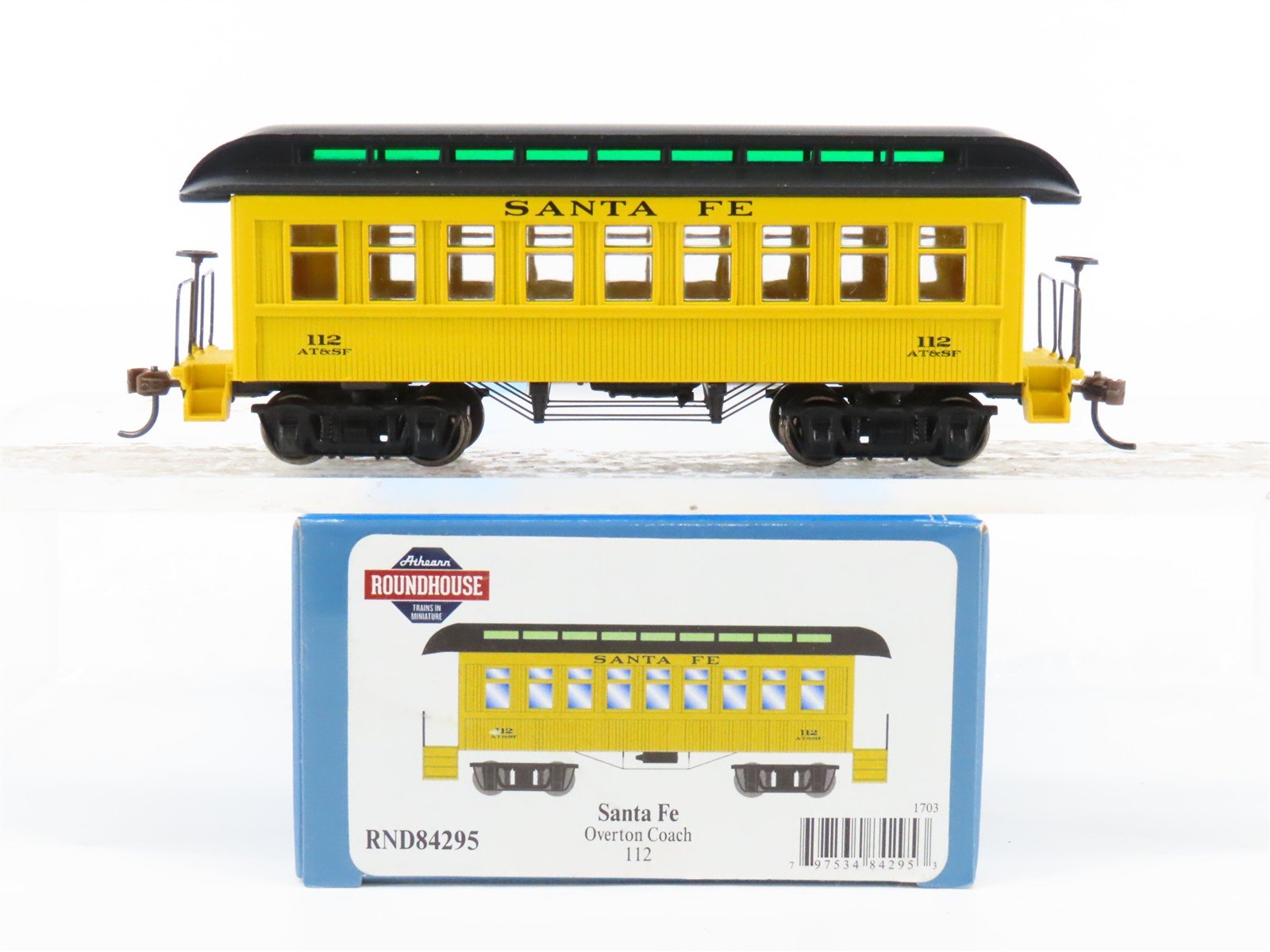 HO Athearn Roundhouse RND84295 ATSF Santa Fe Overton Coach Passenger Car #112