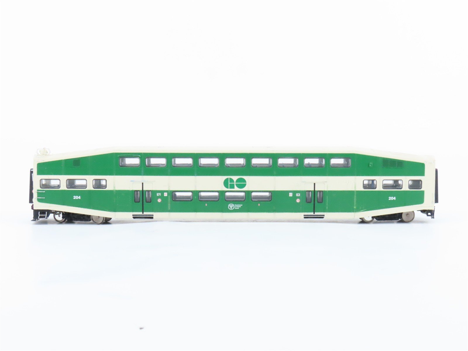 HO Scale Athearn Ontario GO Transit Bi-Level Commuter Passenger Car #204
