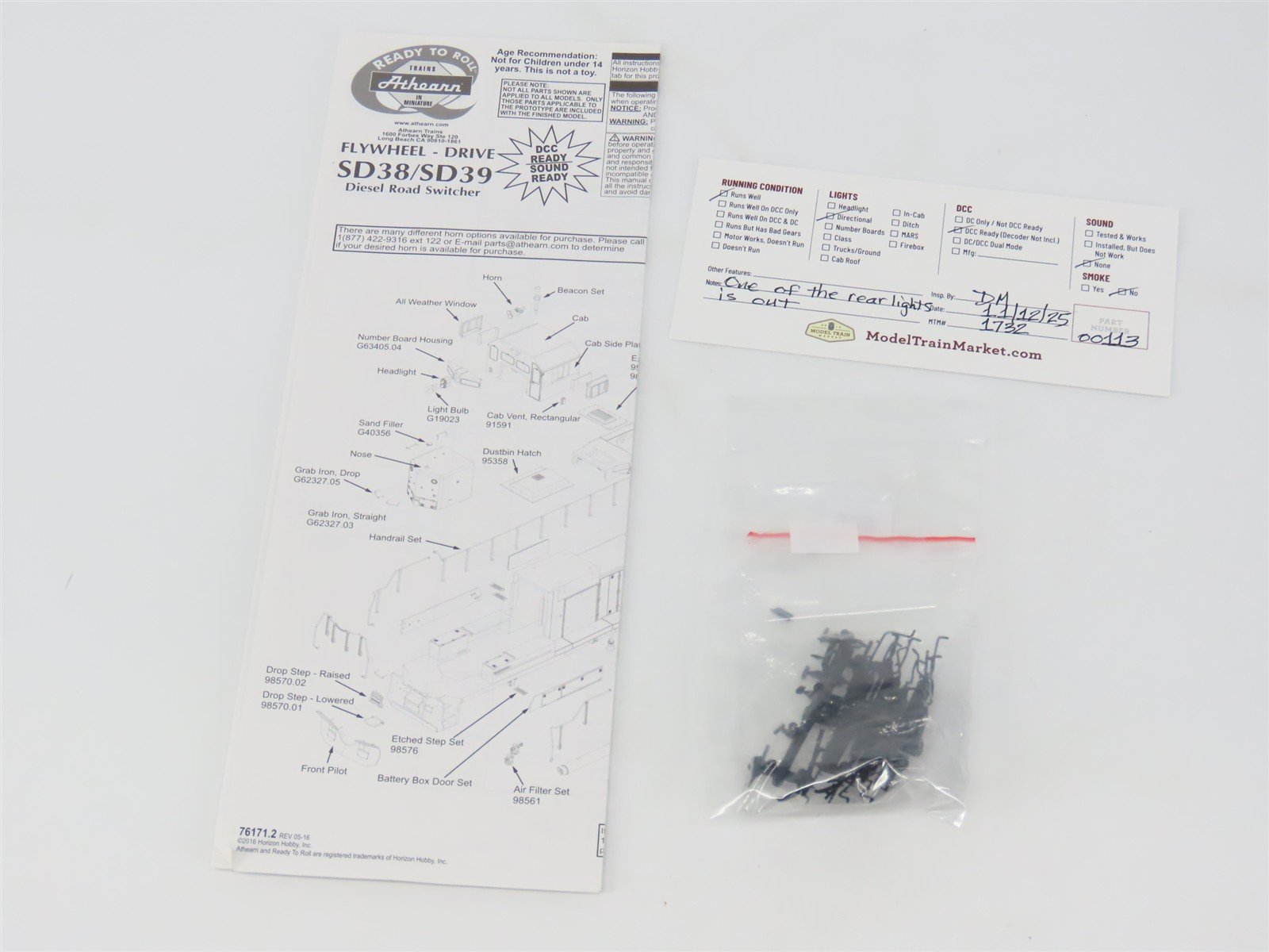 HO Athearn ATH88486 NS Norfolk Southern EMD SD38 Diesel #3811 - DCC Ready