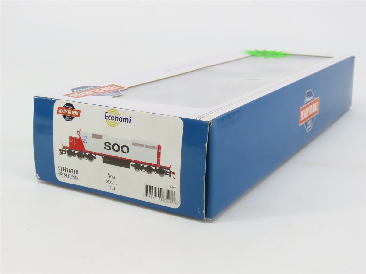 HO Scale Athearn ATH16718 SOO Line EMD SD40-2 Diesel #774 w/ DCC &amp; Sound