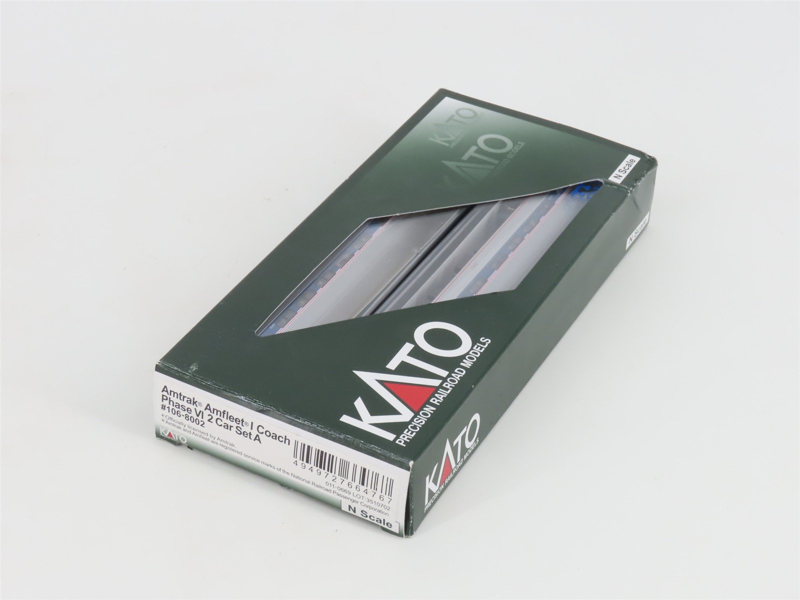 N Scale KATO 106-8002 AMTK Amtrak Phase VI Amfleet I Coach Passenger 2-Car Set A